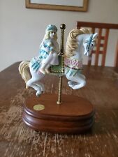 Carousel Collection 3rd Edition Bisque Porcelain Horse W/Girl Holding Doll Rider picture