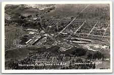 RPPC westwood california bird's eye view aerial picture