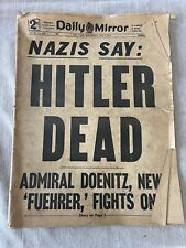Very Rare Vintage Daily Mirror May 2, 1945 Hitler Dead Newspaper  picture