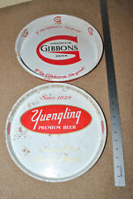 Vintage Yuengling & Gibbons Premium Beer Metal Trays 12 Inch picture