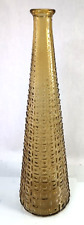 Amber Long Vintage Vase, 16 Inch Geometric, Mid Century Modern, 1960s 1970s picture