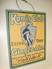 Circa 1920s Komis Club Indian Girl Cardboard Sign, Kurth Brewing, Columbus, Wisc picture