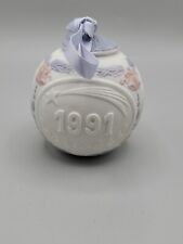 Vintage Lladro 1991 Christmas Ball Ornament Made In Spain Blue Purple  picture
