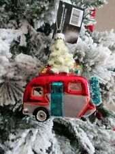 Robert Stanley Home for Christmas Camper w/Tree Blown Glass Christmas Ornament picture