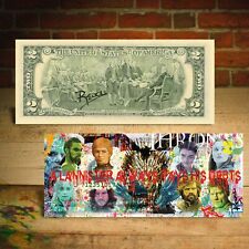 GAME OF THRONES TV Series Lannister Genuine $2 US Bill Art HAND-SIGNED by Rency picture