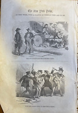 1855 Vintage Magazine Illustration The New York Police picture