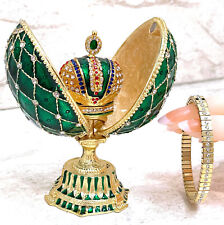 Mothers day Faberge egg Emerald Fabergé Gold Mother Mom wife Birthday gift women picture