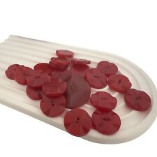 20x ~ MATCHING VINTAGE CHERRY BAKELITE BUTTONS ~ LUCITE CELLULOID PLASTIC picture