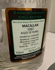 Signatory Macallan 1997 Speyside 18 Year Cask 13411 EMPTY BOTTLE 119 Of 213 VHT picture