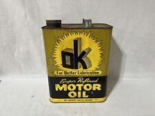 Vintage Super Refined OK Motor Oil 2 Gallon Can picture