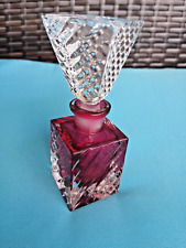 vintage perfume bottle crystal glass burgandy picture