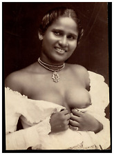 La nurse, woman revealing a breast, Colombo, Ceylon Sri Lanka vintage print.   picture
