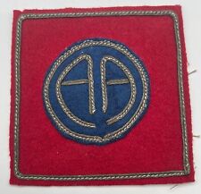 RARE ORIGINAL EXCEPTIONAL WW1 US ARMY 82nd LARGE PATCH BULLION SOUTACHE WOOL picture