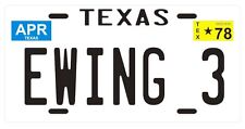 J.R. Ewing 3 Dallas TV show 1978 Texas License plate picture