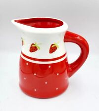 Terramoto Ceramic Red 🍓 Strawberry 9 Inch Large Pitcher picture