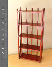 GORGEOUS MID CENTURY MODERN CHERRY STAINED HANDCRAFTED WOOD BOOK SHELF 1950S picture