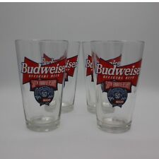 Budweiser 50th Anniversary NASCAR 16 fl Oz Pint Beer Drinking Glass Barware picture