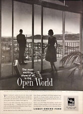 1961 Libbey Owens Ford Glass Print Ad Couple Overlooking San Francisco Bay picture
