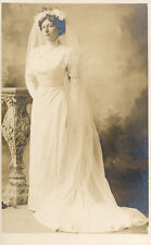 c.1890s sepia Photograph bride  4.25 X 6.5