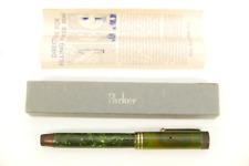 Vintage Early Green Jade Parker Duofold Fountain Pen with Original Nib & Box picture