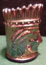 Vintage Carnival Glass Indian Head Toothpick Holder picture