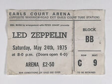 Led Zeppelin Ticket Jimmy Page Roberts Plant Vintage Earls Court London 1975 picture