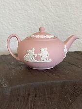 Wedgwood Miniature Pink Jasperware Teapot Made In England picture