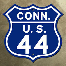 Connecticut US route 44 highway marker road sign shield 1957 blue Hartford picture