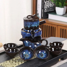 8Pcs Set Semi Automatic Tea Set Chinese Ceramic Purple Clay Tea Set  Teapot Set picture