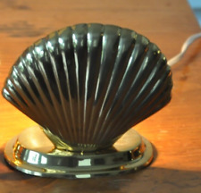 Vintage Clam Shell Brass TV Light Lamp Art Deco MCM 5