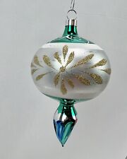 Vintage Rainbow Fluted Parachute 2 Tier Drop Balloon Glass Christmas Ornament picture