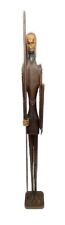 35” Don Quixote Carved Wood Watchman Guard Soldier Centurion Statue picture