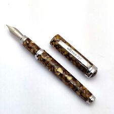 Oliver F27 Acrylic Body Fountain Pen Icy Brown & Yellow Color New Old Stock picture