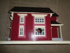Rare Large hand made wood Victorian house bird house tin roof painted windows po picture