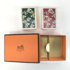 HERMES Made in France 2 Set Playing Cards with Box WHIITE Pre-owned H2.4xW1.6 picture