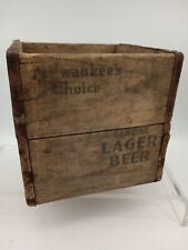 Rare Vintage Braumeister Beer - Milwaukee's Choice Wood Box Held 4 Half Gallons picture