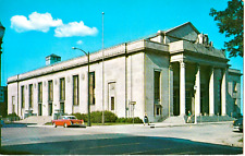Memorial Hall-Racine, Wisconsin, WI 1958 vintage chrome postcard, shows old car. picture