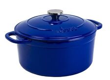 Lodge Enameled Cast Iron 5.5 Quart Dutch Oven Cookware Pot Indigo Blue  NEW      picture