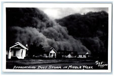 Conard KS RPPC Photo Postcard Approaching Dust Storm in Middle West c1930's picture