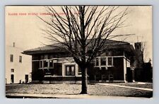 Evansville WI-Wisconsin, Eager Free Public Library, Vintage c1908 Postcard picture