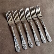 6x ANTIQUE W & Co EP ENGLAND SILVER PLATE CUTLERY FRUIT FORKS MADE IN ENGLAND picture