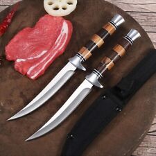 Trailing Point Knife Hunting Wild Combat Tactical Military Survival Wood Handle picture