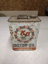 Vintage Wareco System KO 99 Motor Oil 2 Gallon Square Can Empty RARE picture