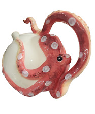 Octopus Teapot Ceramic Red Decorative Collectable Kitchen Decor by Blue Sky New picture