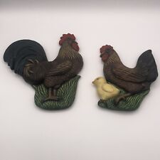 Rooster Chicken Hobbyist Wall Decor Nicely Done Ceramic Pieces Signed 1995 Vint picture