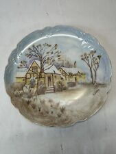 Vintage Hand Painted Plate Manor Farm House Beautiful 9.25” picture
