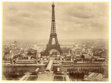 France, Paris, Vintage Eiffel Tower print, period print, albumi print picture