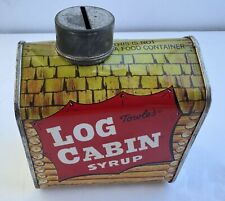 Vintage Towle's Log Cabin Syrup Tin Still Coin Piggy Bank picture