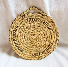 Vintage Papago Tohono O'odham Indian Hand Woven Basket Wall Plaque Plate picture
