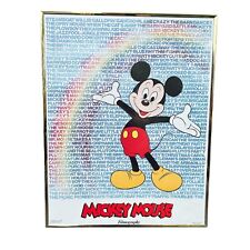 Disney Poster Mickey Mouse Vintage 1986 Rainbow Words Framed 28x22